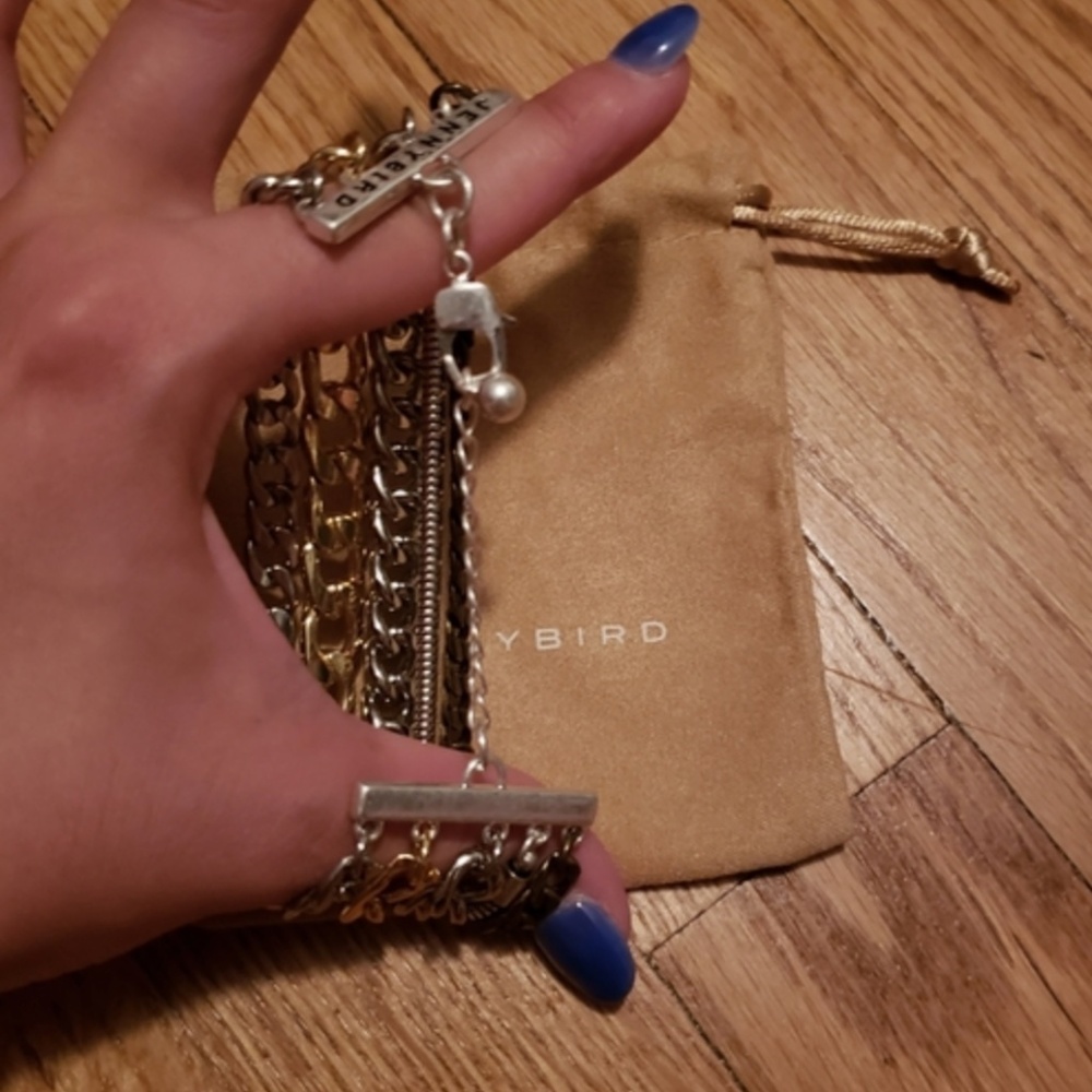 5-in-1 mixed metals bracelet Jenny Bird Austin Cuff with OG pouch - Picture 5 of 11